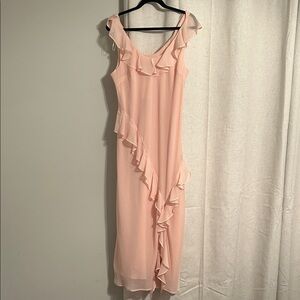 A New Day Elegant Pink Ruffle Dress